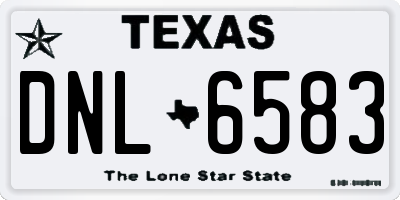 TX license plate DNL6583