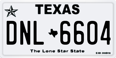 TX license plate DNL6604