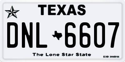 TX license plate DNL6607