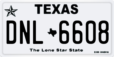 TX license plate DNL6608