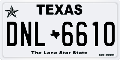 TX license plate DNL6610