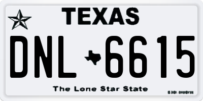 TX license plate DNL6615