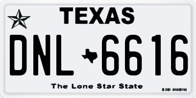 TX license plate DNL6616