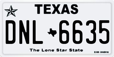 TX license plate DNL6635