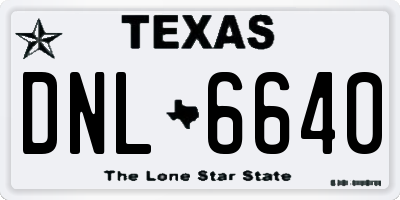 TX license plate DNL6640