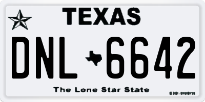 TX license plate DNL6642