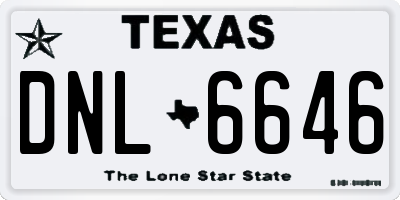 TX license plate DNL6646