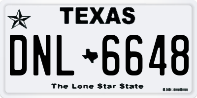 TX license plate DNL6648