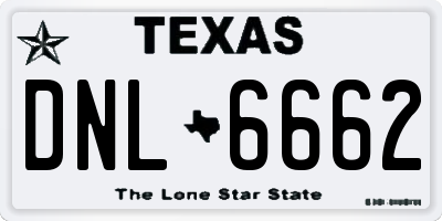 TX license plate DNL6662