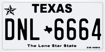 TX license plate DNL6664