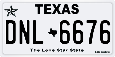 TX license plate DNL6676
