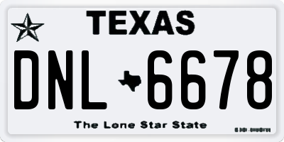 TX license plate DNL6678