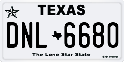 TX license plate DNL6680