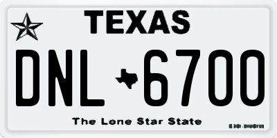 TX license plate DNL6700
