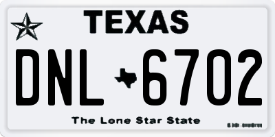 TX license plate DNL6702