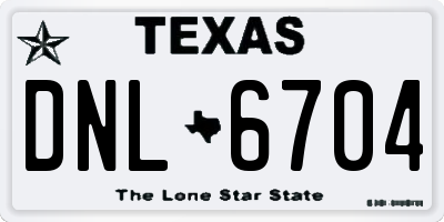 TX license plate DNL6704