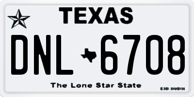 TX license plate DNL6708