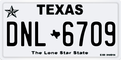 TX license plate DNL6709