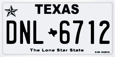 TX license plate DNL6712
