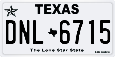 TX license plate DNL6715