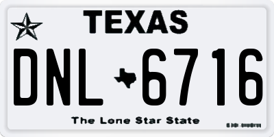 TX license plate DNL6716