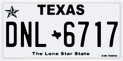 TX license plate DNL6717