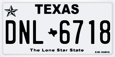 TX license plate DNL6718