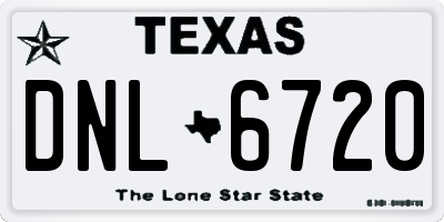 TX license plate DNL6720