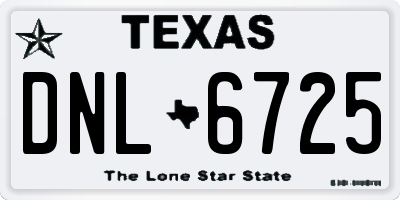 TX license plate DNL6725