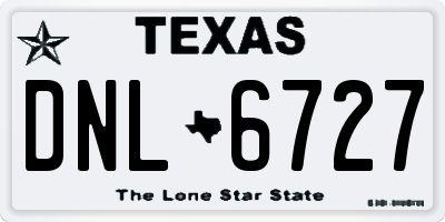 TX license plate DNL6727