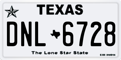 TX license plate DNL6728