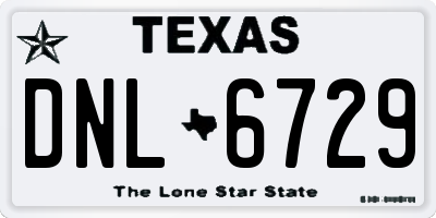 TX license plate DNL6729