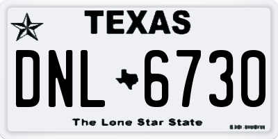 TX license plate DNL6730