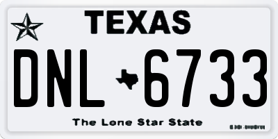 TX license plate DNL6733