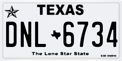 TX license plate DNL6734