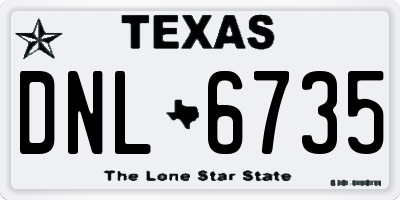 TX license plate DNL6735