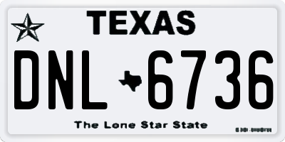 TX license plate DNL6736