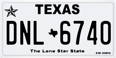 TX license plate DNL6740