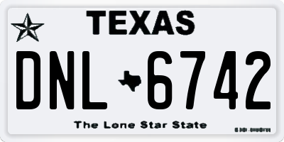 TX license plate DNL6742
