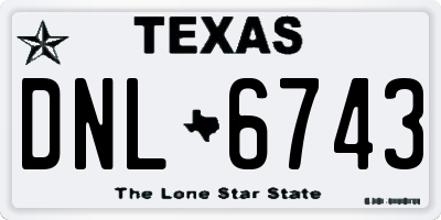 TX license plate DNL6743