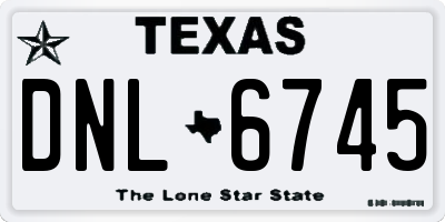 TX license plate DNL6745