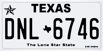 TX license plate DNL6746