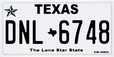 TX license plate DNL6748