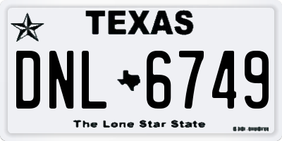 TX license plate DNL6749