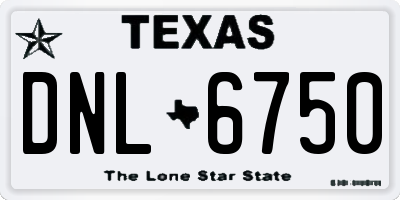 TX license plate DNL6750