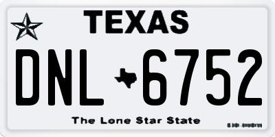 TX license plate DNL6752