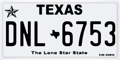 TX license plate DNL6753