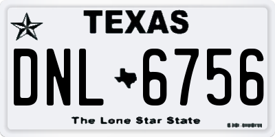 TX license plate DNL6756