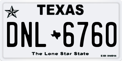 TX license plate DNL6760