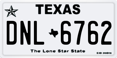 TX license plate DNL6762
